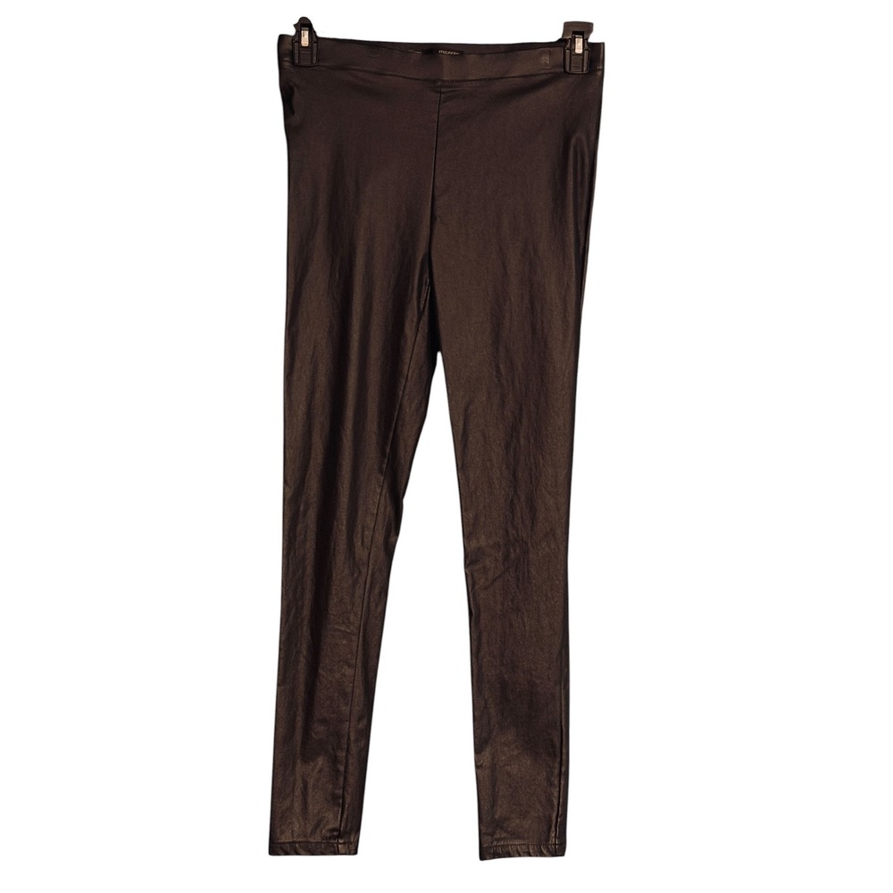 Maurices Womens M Reg Matte Black Leggings Faux Leather Look Stretch Skinny